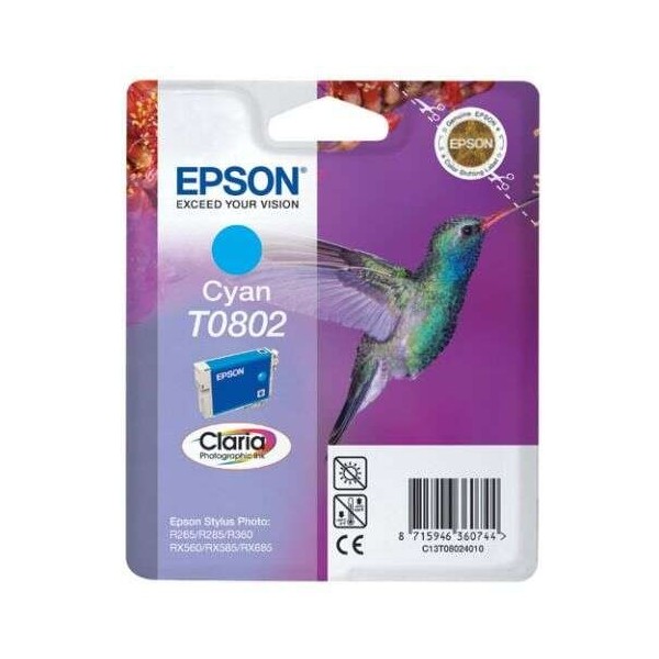 Cartouche d'Encre EPSON T0802 (C13T08024011) Cyan