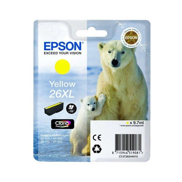 Cartouche d'Encre EPSON 26XL (C13T26344012) Jaune