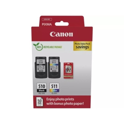 Cartouche d'encre Canon PG-510 / CL-511 Multipack Noir + 3 couleurs