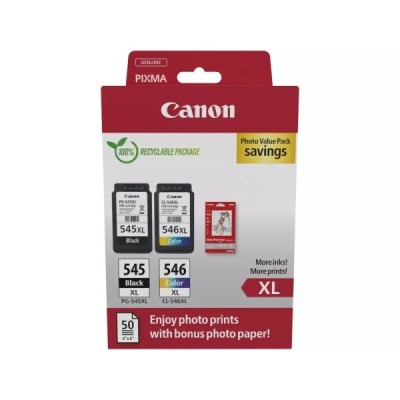 Cartouche d'encre Canon PG-545XL / CL-546XL Multipack Noir + 3 couleurs