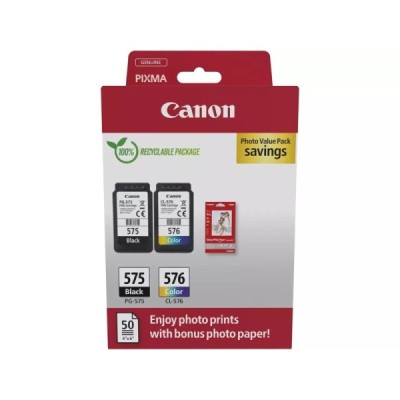 Cartouche d'encre Canon PG-575 / CL-576 Multipack Noir + 3 couleurs