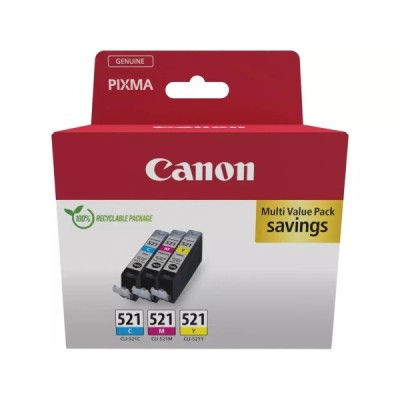 Cartouche d'encre Canon CLI-521 CMY 3 couleurs MULTIPACK