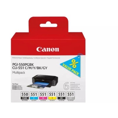 Cartouche d'encre Canon PGI550 / CLI551 6 CARTOUCHES MULTIPACK