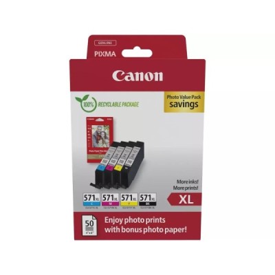 Cartouche d'encre Canon CLI-571 XL 4 couleurs MULTIPACK