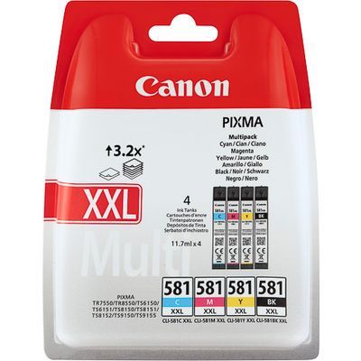 Cartouche d'encre Canon CLI-581 XXL 4 couleurs MULTIPACK