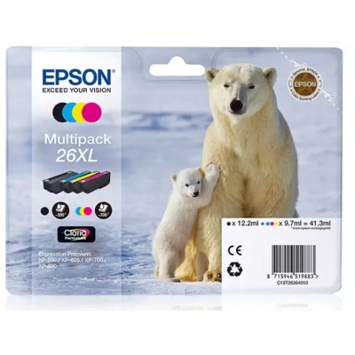 Cartouche d'encre EPSON 26XL (C13T26364010) 4 Couleurs Multipack