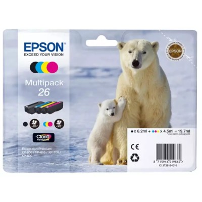 Cartouche d'encre EPSON 26 (C13T26164010) 4 Couleurs Multipack