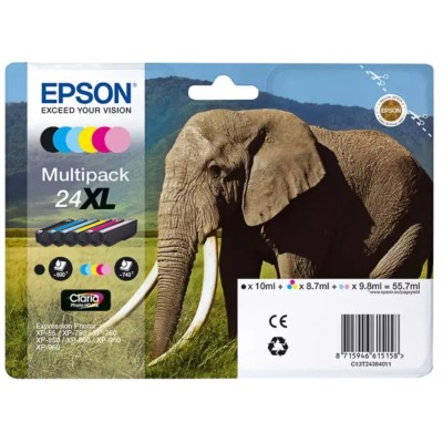 Cartouche d'encre EPSON 24XL (C13T24384011) 6 Couleurs Multipack