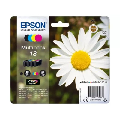 Cartouche d'encre EPSON 18 (C13T18064012) 4 Couleurs Multipack