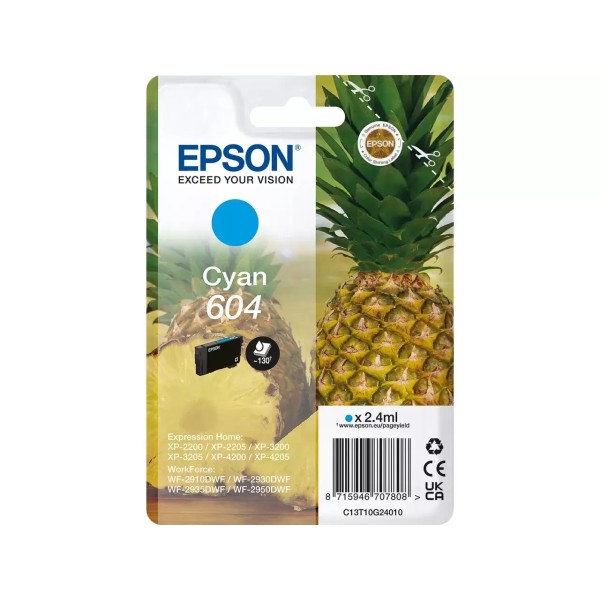 Cartouche d'encre EPSON 604 (C13T10G24010) Cyan